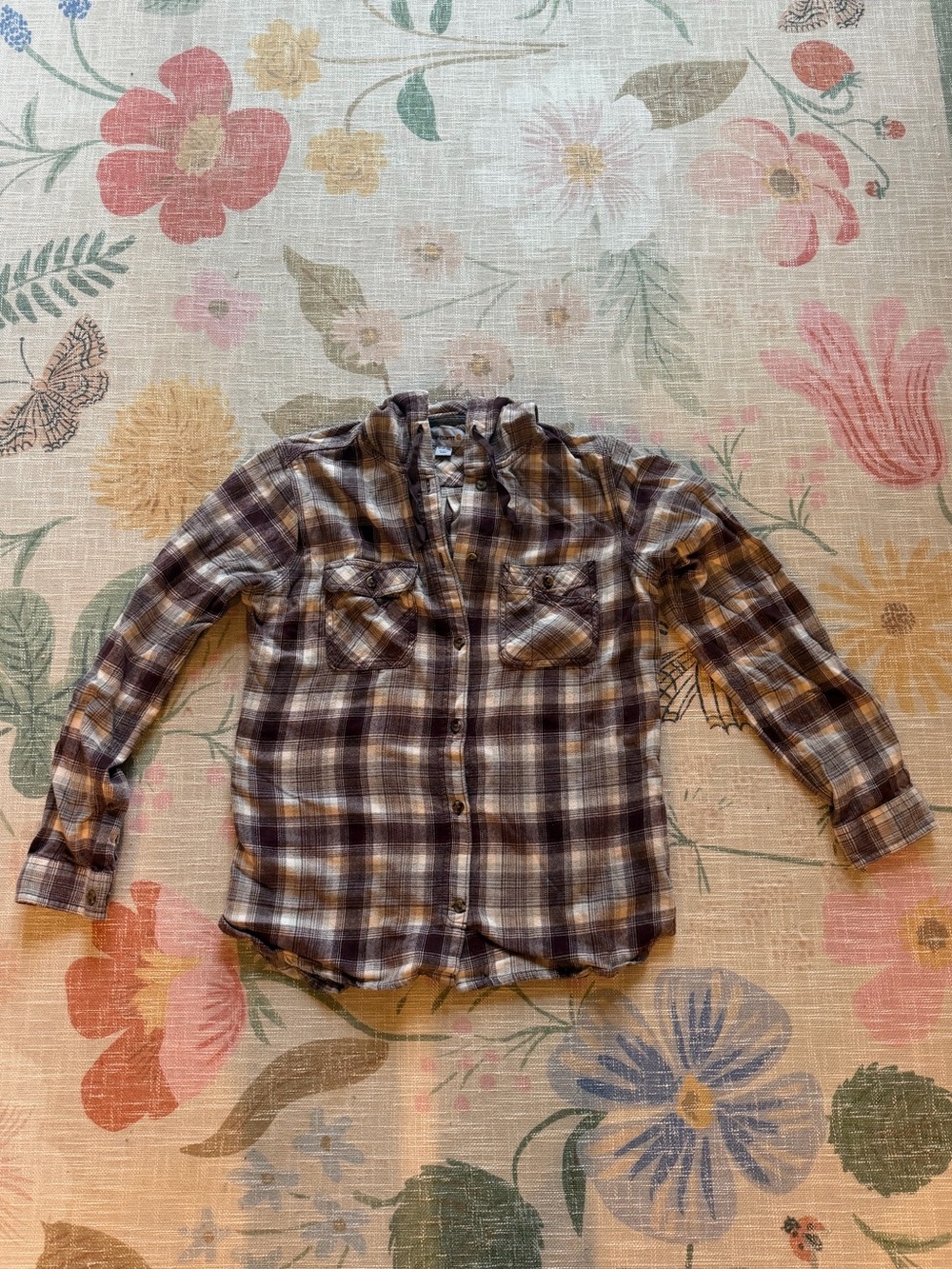 Carhartt Brown & Cream Plaid Button-Down Flannel